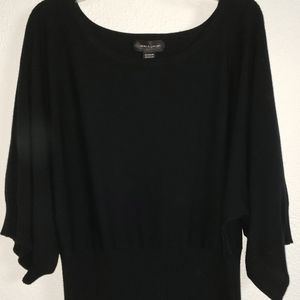 CABLE & GAUGE BLACK POPOVER SWEATER